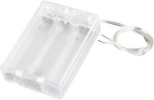 Wired ON/OFF Switch 3 x AA 1.5V Batteries Battery Holder Box Clear
