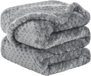 Pet Dog Blanket, Flannel Fleece Puppy Blanket Solid Plush Warm Rug Blankets and Throws for Small-Medium Dogs Cats Doggy Sleeping Mat, 30 x 40 Inches,Gray