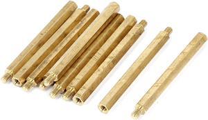 M4x60+6mm Female/Male Thread Brass Hex Standoff Pillar Spacer Coupler Nut 10pcs