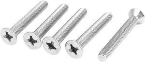 M8 x 60mm Metric Phillips Flat Head Countersunk Bolts Machine Screws 5pcs