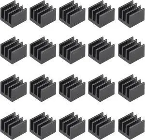 7x7x6mm Black Thermal Self Adhesive Aluminum Heatsink Electronics Cooler 20 Pcs