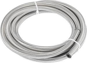 10 Ft 4AN Fuel Hose AN4 1/4" Universal Braided Stainless Steel CPE Oil Fuel Gas Line Hose
