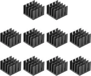 14x14x10mm Black Thermal Self Adhesive Aluminum Heatsink Electronic Radiators 10 Pcs