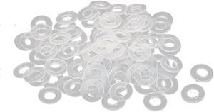 M3 x 6mm x 0.5mm Flat Nylon Insulation Spacer Washer Gasket Rings White 100 Pcs