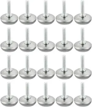 6mm x 25mm Thread Screw on Type Furniture Adjustable Glide Leveling Foot 20 Pcs