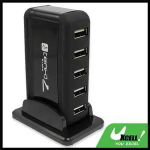 PC 7 Port USB 2.0 High Speed HUB + Stand + AC Power Adapter Black PC 7 Port USB 2.0 High Speed HUB + Stand + AC Power Adapter Black