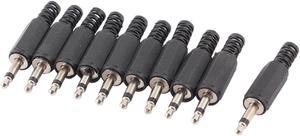 10Pcs Single Channel 3.5mm Mono Male Jack Audio Coaxial Cable Connector