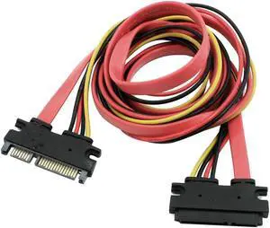 SATA 7+15 22 Pin SATA Male to Female M/F Data Power Transfer Cable 3.3Ft Long