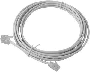 White 6P2C RJ11 Male to Male Plug Telephone Line Cable Wire 2M 78.7" Long