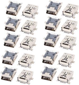 20 Pcs Mini USB 5P Female 5 Pin Jack Socket SMD Connectors Adapter