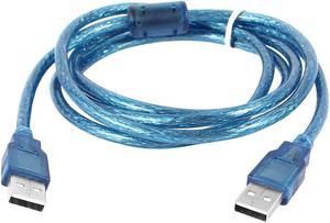 Unique Bargains Blue Plastic 5Ft Long USB 2.0 Male to Male M/M Computer Cable Connector