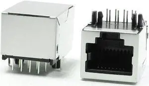 Right Angle Pins 8P8C RJ45 Modular Jacks Female Network Connectors 5 Pcs