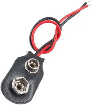 Unique Bargains 3 Pcs I Type 9V 9 Volt Battery Clip Connector Buckle Cable
