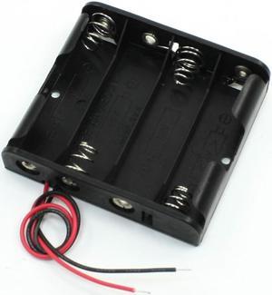 Single Side 4 x 1.5V AA Battery Case Holder Black