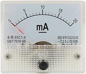 New DC 0-20mA Analog Panel Meter Ammeter Amperemeter
