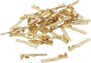 40 Pcs Gold Tone Male Spade Crimp Terminals 2mm Wiring Connectors