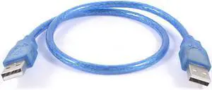 Unique Bargains 20" 50cm Blue USB 2.0 Type A Male to Male AM-AM Extension Cable Cord