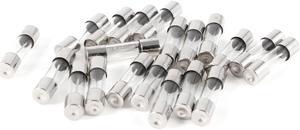 Unique Bargains 20 Pcs 5mm Dia 20mm Long Fast Blow Clear Glass Fuse 15A 250V