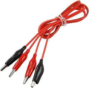 Unique Bargains Pair Double end Test Wire Alligator Crocodile Clip Wire 90cm