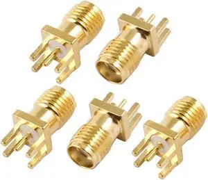 Unique Bargains 5 x SMA Female Coaxial Coax PCB Mount Solder Connector Adapter Replacements