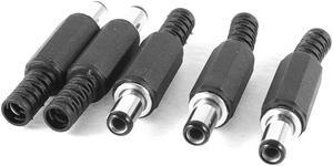Unique Bargains 5 Pcs 2.5mmx5.5mm Male DC Power Plug Socket Jack Cable Connector Adapter
