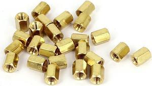 M3 x 6mm Female Threaded Brass Hex Standoff Pillar Rod Spacer Coupler Nut 25pcs