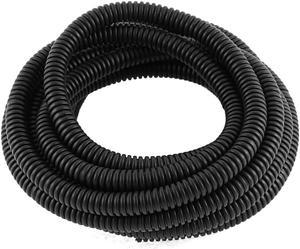 Corrugated Shaped Pipe Bellows Tube Hose Black3.3 Meters Length 10 x 8mm Dia