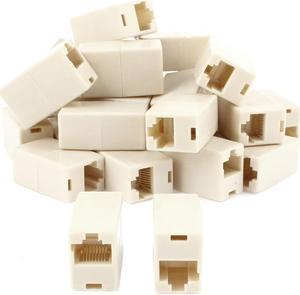 Cat5 RJ45 Ethernet LAN Network Cable Extender Joiner Adapter Coupler Beige 30pcs