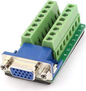 D-SUB DB15 VGA Female 15Pin Jack Port to Terminal Breakout Board Connectors