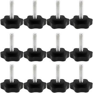 Unique Bargains 6mm x 32mm Male Thread 25mm Star Head Dia Screw On Type Clamping Knob 12 Pcs