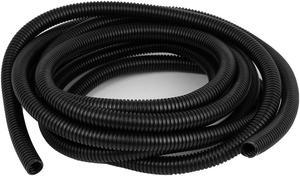 6m Long 20mm Dia PVC Flexible Corrugated Tubing Cable Conduit Hose Pipe Black