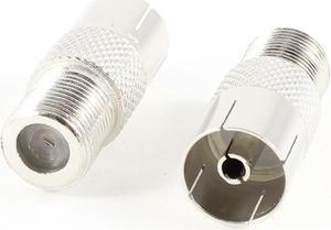 2pcs F Type Female to TV PAL Female F/F RF Connector Coupler Coaxial Adapter