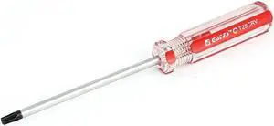 Unique Bargains Clear Red Plastic Handle 4mm Tip T25 Magnetic Torx Security Screwdriver