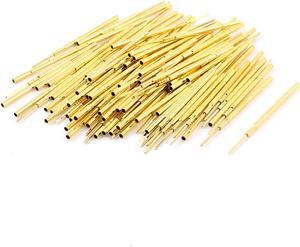 P100-4W 40mm Length Metal Test Probe Receptacle Gold Tone 100pcs