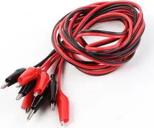 2Pcs Double-ended Alligator Clips Test Wire Jumper Wire 1.5m 2 Color