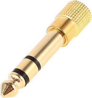 Unique Bargains Gold Tone Stereo 6.35mm 1/4  Male to 3.5mm Female Audio Adapter Coupler