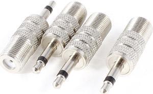 Unique Bargains Mono 3.5mm Male to F Type Female m/f  Plug Audio Straight Adapter 4 Pcs