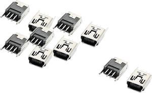 Unique Bargains 5 Pins Mini USB Socket 180 Degree DIP Type MP3 MP4 MP5 Connector 10 Pcs