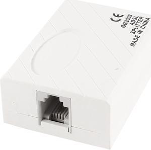 RJ11 6P2C Female Socket Phone Line Fax Modem ADSL Splitter Filter Offwhite