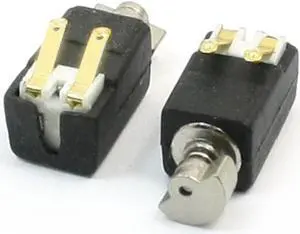 2 Pcs 4mm Dia Rotating Head Vibration Motor Black for Mobile Phone