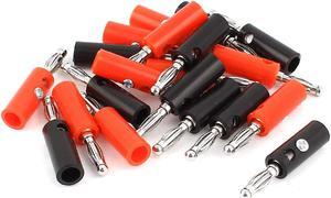 Unique Bargains 20Pcs Audio Speaker Cable Wire Connector Adapter 3.5mm Banana Plug Black Red