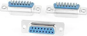 Unique Bargains DB-15 2 Row Straight D-Sub PCB Mounting Connector Female Plug 3Pcs