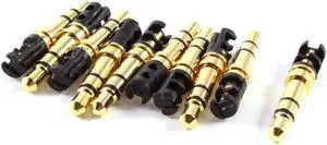 10 Pcs 3.5mm Male Plug Earphone Headphone Stereo Audio Jack Gold Tone