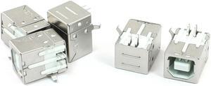 Unique Bargains 5 Pcs Shielded USB Type B Female Port PCB Mount Jack Connector