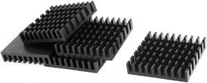 Unique Bargains 5 Pieces Black 28mmx28mmx6mm Square Shape Aluminium Heatsinks Cooling Cooler Fin