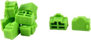 10Pcs Laptop PC Ethernet Hub Port RJ45 Anti Dust Cover Cap Protector Plug Green