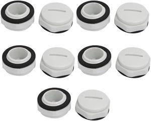 M18 Nylon Male Threaded Cable Gland Screw End Cap Cover Gray Black 10pcs