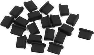 20Pcs TYPE-C Black Silicone Anti-dust Stopper/Plug for Protect Data Port