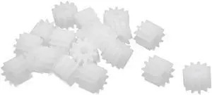 20pcs 11 Teeth 1.95mm Hole Dia Plastic Gear Wheel for Car Motor Shaft