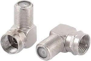 2pcs 90 Degree F Type Female to Male Plug Coaxial RF Connector Adapter Coupler